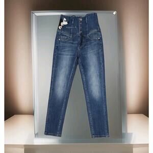 Miss Sixty Y2K Disney Mickey Mouse Logo Embroidered Blue Denim Jeans - Size 24